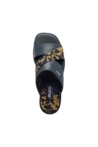 Mauri 5140 Cancun Ostrich & Gobelins Fabric Slip-On Sandals (MA5417)