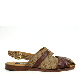 Mauri 5171/1 Exotic Hornback & Fabric Slip-On Sandal (MA5666)(Made to Order)-AmbrogioShoes