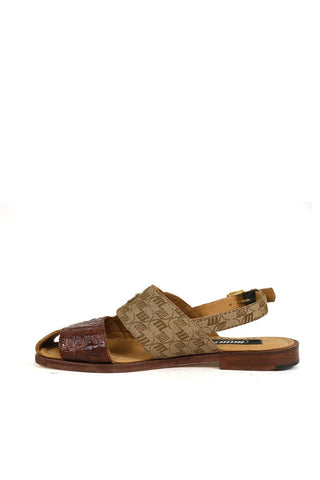 Mauri 5171/1 Exotic Hornback & Fabric Slip-On Sandal (MA5666)(Made to Order)-AmbrogioShoes