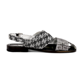 Mauri 5171/1 Men's Shoes Exotic Hornback & Fabric Slip-On Sandal (MA5666)(Special Order)-AmbrogioShoes