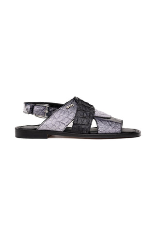 Mauri 5181 Cayman Alligator Skin & Hornback Sandals (MA5611)