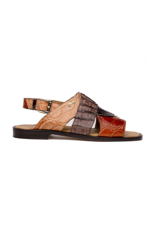 Mauri 5181 Cayman Alligator Skin & Hornback Sandals (MA5611)