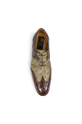 Mauri 53124 Alligator Skin / Fabric Glitter / Crocodile Skin Oxfords (MA4654)