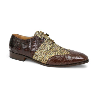 Mauri 53124 Exotic Alligator Skin / Fabric Glitter / Crocodile Skin Oxfords (MA4654)-AmbrogioShoes