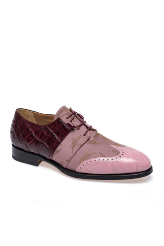 Mauri 53124/1 Caracalla Exotic Alligator Skin & Fabric Wing-Tip Derby (MA5694)-AmbrogioShoes