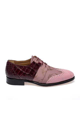 Mauri 53124/1 Caracalla Exotic Alligator Skin & Fabric Wing-Tip Derby (MA5694)-AmbrogioShoes