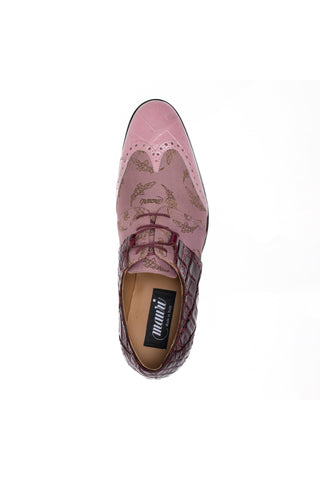Mauri 53124/1 Caracalla Exotic Alligator Skin & Fabric Wing-Tip Derby (MA5694)-AmbrogioShoes