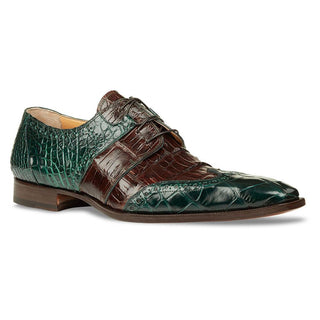 Mauri 53130 Men's Shoes Forest Green / Sport Rust Alligator Derby Oxfords (MA4002)-AmbrogioShoes