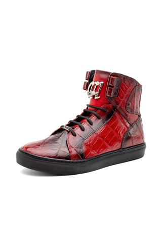 Mauri 6129-1 Golden Boy Crocodile Skin & Nappa High-Top Sneakers (MA5574)
