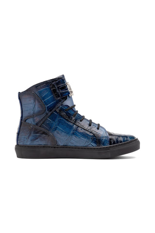 Mauri 6129-1 Golden Boy Exotic Crocodile Skin & Nappa Leather High-Top Sneakers (MA5574)-AmbrogioShoes