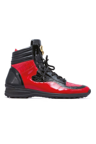Mauri 8401 Flash Crocodile Skin / Ostrich Leg / Patent High-Top Sneakers (MA5456)