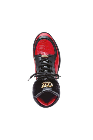 Mauri 8401 Flash Crocodile Skin / Ostrich Leg / Patent High-Top Sneakers (MA5456)