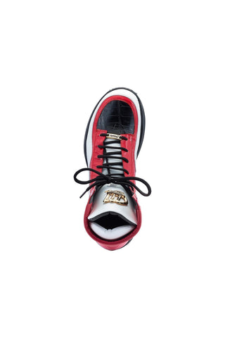 Mauri 8401 Flash Crocodile Skin / Ostrich Leg / Patent High-Top Sneakers (MA5456)