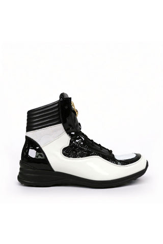 Mauri 8401 Flash Crocodile Skin / Ostrich Leg / Patent High-Top Sneakers (MA5456)