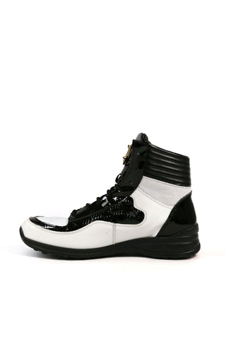 Mauri 8401 Flash Crocodile Skin / Ostrich Leg / Patent High-Top Sneakers (MA5456)