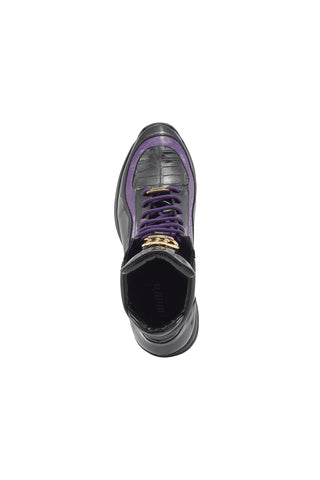Mauri 8409 Hype Crocodile Skin / Ostrich Leg / Patent High-Top Sneakers (MA5405)