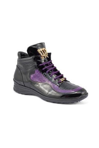 Mauri 8409 Hype Crocodile Skin / Ostrich Leg / Patent High-Top Sneakers (MA5405)