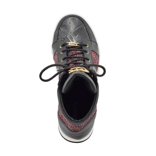 Mauri 8411 Genesis Exotic Crocodile Skim / Time Leather / Matahari Fabric High-Top Sneakers (MA5403)-AmbrogioShoes
