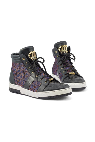 Mauri 8411 Genesis Exotic Crocodile Skim / Time Leather / Matahari Fabric High-Top Sneakers (MA5403)-AmbrogioShoes