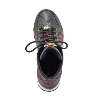 Mauri 8411 Genesis Men's Shoes Exotic Crocodile Skim / Time Leather / Matahari Fabric High-Top Sneakers (MA5403)(Special Order)-AmbrogioShoes