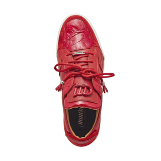 Mauri 8412 Boss Men's Shoes Red Exotic Crocodile / Suede / Patent Leather Casual Sneakers (MA5335)-AmbrogioShoes