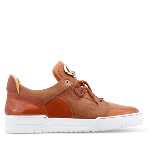 Mauri 8412/1 Boss Men's Shoes Cognac Exotic Crocodile / Patent / Calf-Skin Leather Casual Sneakers (MA5445)-AmbrogioShoes
