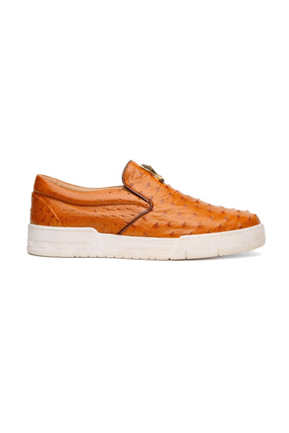 Mauri 8419/1 Posh Exotic Ostrich Slip-On Sneakers (MA5653)(Made to Order)-AmbrogioShoes