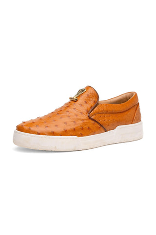 Mauri 8419/1 Posh Exotic Ostrich Slip-On Sneakers (MA5653)(Made to Order)-AmbrogioShoes