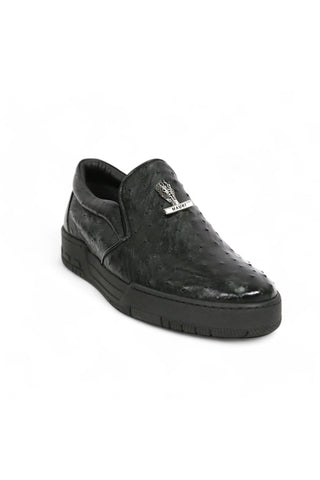 Mauri 8419/1 Posh Exotic Ostrich Slip-On Sneakers (MA5653)(Made to Order)-AmbrogioShoes