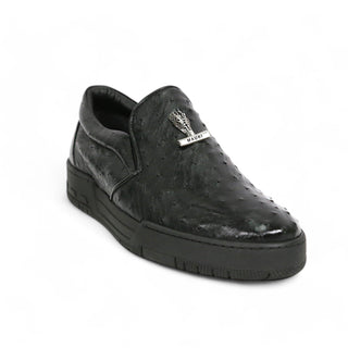Mauri 8419/1 Posh Men's Shoes Exotic Ostrich Slip-On Sneakers (MA5653)-AmbrogioShoes