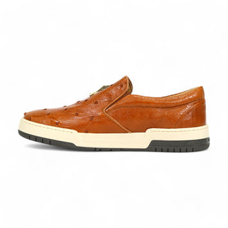 Mauri 8419/1 Posh Men's Shoes Exotic Ostrich Slip-On Sneakers (MA5653)(Special Order)-AmbrogioShoes