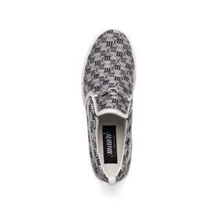 Mauri 8419/2 Posh Double M Fabric & Time Leather Slip-On Sneakers (MA5615)-AmbrogioShoes