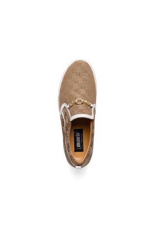 Mauri 8419/2 Posh Double M Fabric & Time Leather Slip-On Sneakers (MA5615)(Made to Order)-AmbrogioShoes