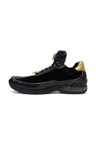 Mauri 8420 Bubble Gold & Wonder Blue Crocodile / Velvet / Patent Casual Sneakers (MA5411)