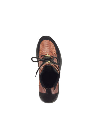 Mauri 8421 Viper Exotic Python Skin / Nappa / Suede High-Top Sneakers (MA5369)