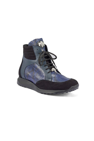 Mauri 8421 Viper Python Skin / Nappa / Suede High-Top Sneakers (MA5369)