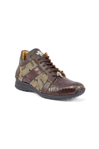 Mauri 8425 Graffiti Ostrich Skin / Crocodile Skin / Nappa / Fabric Sneakers (MA5391)