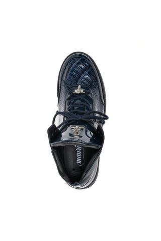Mauri 8429 Exotic Crocodile & Patent High-Top Sneaker