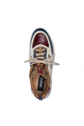 Mauri 8435 Abstract Exotic Crocodile Skin / Nappa Leather / Fabric Sneaker (MA5685)