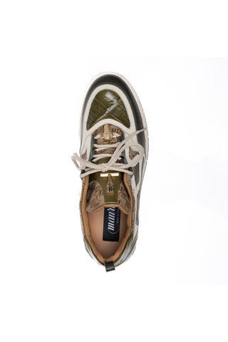 Mauri 8435 Abstract Exotic Crocodile Skin / Nappa Leather / Fabric Sneaker (MA5685)