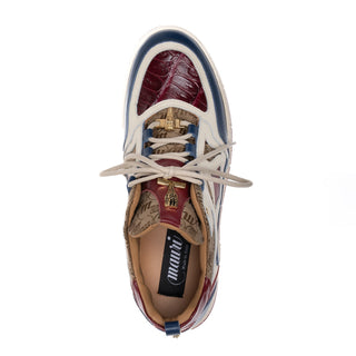 Mauri 8435 Abstract Exotic Crocodile Skin / Nappa Leather / Fabric Sneaker (MA5685)(Special Order)-AmbrogioShoes