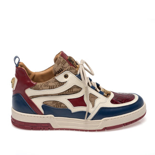 Mauri 8435 Abstract Men's Shoes Exotic Crocodile Skin / Nappa Leather / Fabric Sneaker (MA5685)(Special Order)-AmbrogioShoes