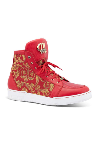 Mauri 8437 Kingpin Crocodile / Leather / Gobelins Fabric High top Sneakers (MA5443)