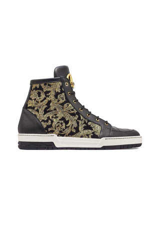 Mauri 8437 Kingpin Crocodile / Leather / Gobelins Fabric High top Sneakers (MA5443)