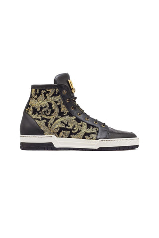 Mauri 8437 Kingpin Crocodile / Leather / Gobelins Fabric High top Sneakers (MA5443)