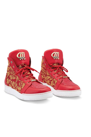Mauri 8437 Kingpin Crocodile / Leather / Gobelins Fabric High top Sneakers (MA5443)