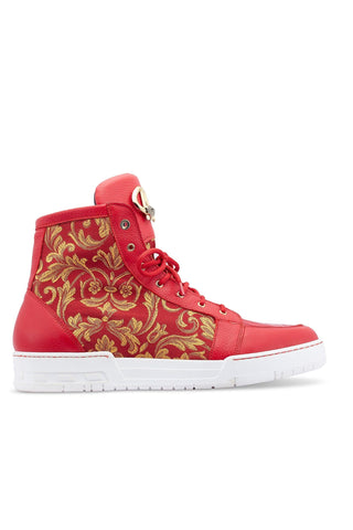 Mauri 8437 Kingpin Crocodile / Leather / Gobelins Fabric High top Sneakers (MA5443)