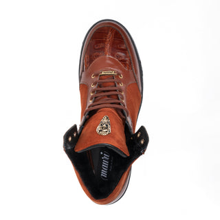 Mauri 8496 Jacked Men's Shoes Exotic Crocodile Skin / Nappa Leather / Suede Leather Shearling High-Top Sneaker (MA5679)(Special Order)-AmbrogioShoes