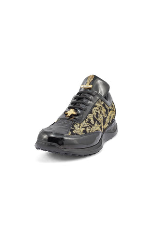Mauri 8514 Blunt Crocodile / Didier Fabric / Patent Casual Sneakers (MA5365)