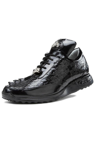 Mauri 8514 Blunt Exotic Hornback & Embossed Patent Leather Sneakers (MA5332)(Made to Order)-AmbrogioShoes